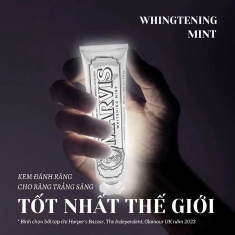Kem Đánh Răng MARVIS Whitening Mint 85ml - Bạc Hà Mát Lạnh Nhập Khẩu Ý - Giúp Trắng Răng & Hơi Thở Thơm Mát