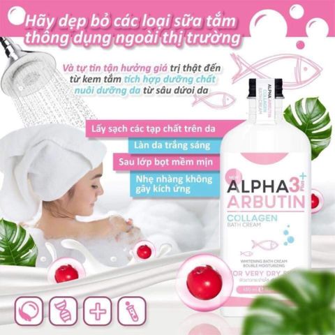 Bộ Đôi Sữa Tắm và Dưỡng Thể Alpha Arbutin 3+ - Chăm Sóc Da Sáng Mịn, Dưỡng Ẩm, Phù Hợp Mọi Loại Da, Xuất Xứ Thái Lan
