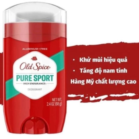 Sáp Khử Mùi Old Spice Pure Sport 85g - Khô Thoáng, Ngăn Mùi Hiệu Quả Cho Nam Giới Thể Thao, Hương Thể Thao Nam Tính