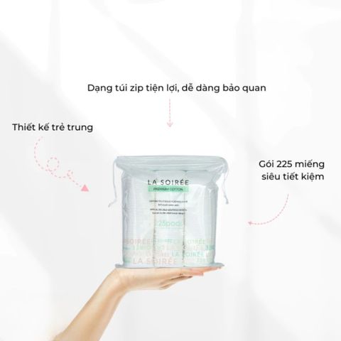 Bông Tẩy Trang La Soirée – Mềm Mịn, Dai, Thấm Hút Tốt 225 Miếng 387977