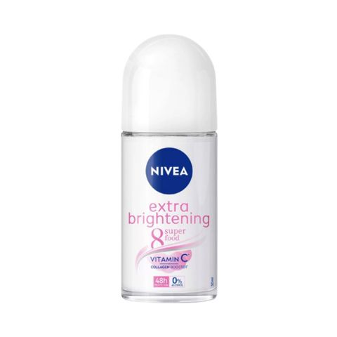 Lăn Khử Mùi Nivea Extra Brightening 50ml - Giúp Làm Sáng Da Vùng Cánh, Ngăn Mùi Hiệu Quả 48h, Dưỡng Ẩm và Giảm Thâm Tối Ưu
