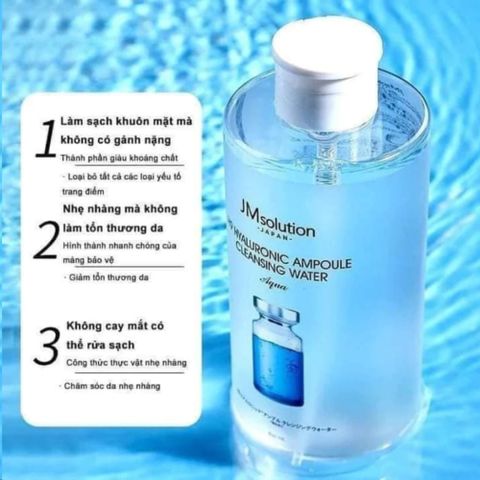 Nước Tẩy Trang JMsolution Cleansing Water 500ml/850ml - Sạch Sâu, Dịu Nhẹ, Cấp Ẩm Cho Mọi Loại Da, Làm Sạch Makeup Hiệu Quả