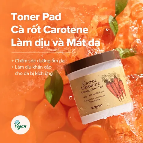 Toner Pad Skinfood Cà Rốt Carotene 60 Miếng 250g – Làm Dịu Da, Giảm Mẩn Đỏ, Dưỡng Ẩm 388021