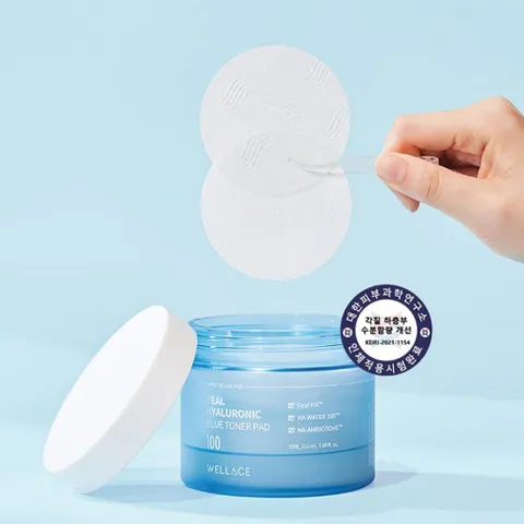 Toner Pad Wellage 70 Miếng – Hyaluronic Dưỡng Ẩm / Cica Calming Làm Dịu Da, Sạch Thoáng