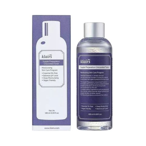 Nước Hoa Hồng Dear, Klairs Toner Không Mùi 180ml - Cân Bằng pH, Dưỡng Ẩm Sâu, Phù Hợp Da Nhạy Cảm