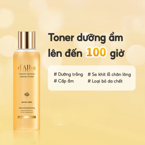 Nước Hoa Hồng Toner Serum d'Alba White Truffle 180ml - Dưỡng Ẩm, Chống Lão Hóa, Se Khít Lỗ Chân Lông An Toàn Cho Da Nhạy Cảm