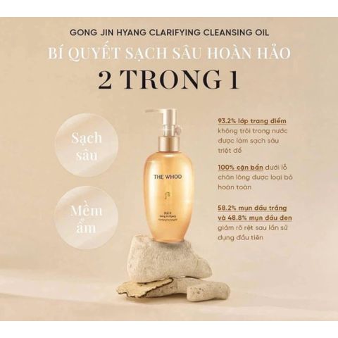 Dầu Tẩy Trang Whoo Gongjinhyang 200ml - Làm Sạch Sâu & Giữ Ẩm Cho Da Nhạy Cảm, Dưỡng Da Mềm Mại, Thảo Mộc Dịu Nhẹ