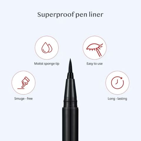 Bút Kẻ Mắt Nước Clio Superproof Pen Liner Kill Black/Brown 0.55ml - Chống Thấm Nước, Bền Màu Suốt Ngày Dài