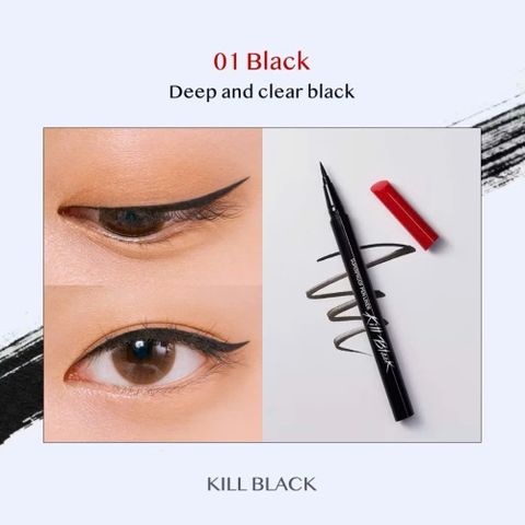 Bút Kẻ Mắt Nước Clio Superproof Pen Liner Kill Black/Brown 0.55ml - Chống Thấm Nước, Bền Màu Suốt Ngày Dài