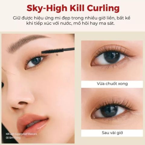 Chuốt Mi Mascara Clio Kill Lash Superproof 7g - Mi Cong, Dài & Dày Tự Nhiên, Chống Lem, Dưỡng Mi Bền Đẹp, Xuất Xứ Hàn Quốc