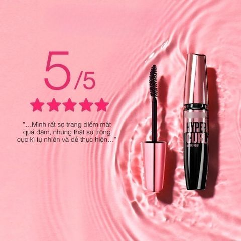 Chuốt Mi Mascara Hyper Curl Waterproof Thái Lan - Đen Tự Nhiên Không Lem Không Trôi, Duy Trì Độ Cong Suốt Ngày