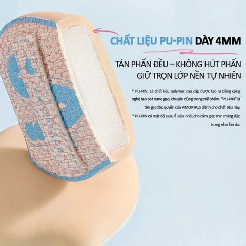 Cọ Tán Kem Nền Amortals Hình Đuôi Cá - Dụng Cụ Trang Điểm Mỏng Mịn, Dễ Dùng Cho Người Mới Bắt Đầu và Chuyên Nghiệp