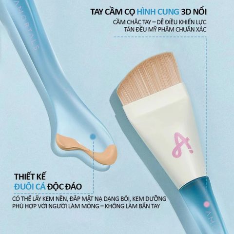 Cọ Tán Kem Nền Amortals Hình Đuôi Cá - Dụng Cụ Trang Điểm Mỏng Mịn, Dễ Dùng Cho Người Mới Bắt Đầu và Chuyên Nghiệp