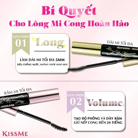 Chuốt Mi Mascara Kiss Me Dạng Màng Film - Mi Cong Vút, Dài Mượt, Chống Nước, Dưỡng Mi Khỏe Mạnh, Đẹp Tự Nhiên