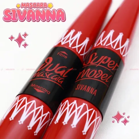 Chuốt Mi Mascara 2 Đầu Sivanna Super Model 5X Long - Làm Dài & Dày Mi Tự Nhiên, Chống Lem, Hiệu Ứng Mi Giả