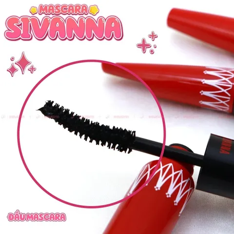 Chuốt Mi Mascara 2 Đầu Sivanna Super Model 5X Long - Làm Dài & Dày Mi Tự Nhiên, Chống Lem, Hiệu Ứng Mi Giả
