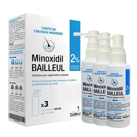 Xịt Mọc Tóc Bailleul Minoxidil 2%-5% 60ml - Giải Pháp Tốt Nhất Giảm Rụng Tóc và Kích Thích Mọc Tóc Đầy Đủ Xuất Xứ Pháp
