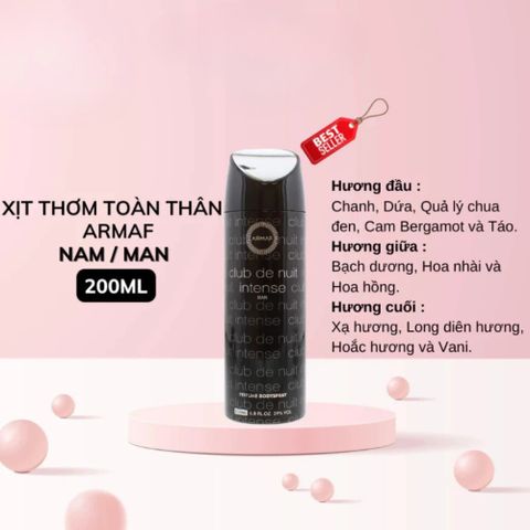 Xịt Thơm Toàn Thân Mùi Nước Hoa Armaf Club de Nuit 200ml – Hương Sang Trọng, Lưu Hương Lâu 388109
