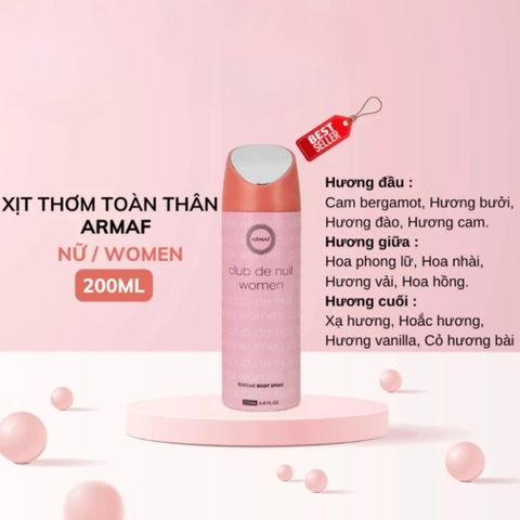 Xịt Thơm Toàn Thân Mùi Nước Hoa Armaf Club de Nuit 200ml – Hương Sang Trọng, Lưu Hương Lâu 388109
