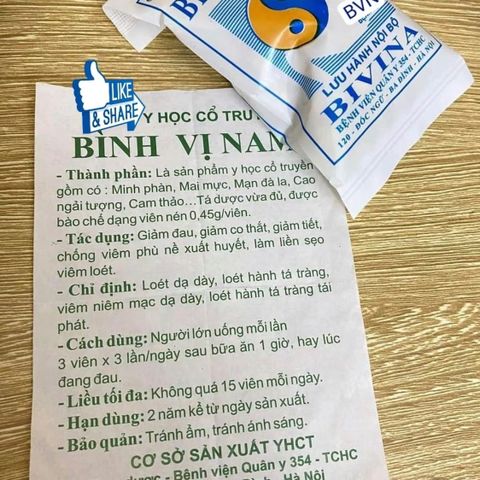 Bình Vị Nam Hỗ Trợ Tiêu Hóa - Viên Uống 100 Viên - Dùng Cho Người Lớn và Trẻ Em 6-12 Tuổi - Thông Tiêu Hóa Tốt Hơn