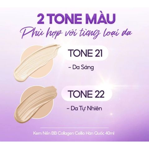 Kem Nền BB Collagen Cellio Hàn Quốc SPF40 PA+++ 40ml - Dưỡng Ẩm, Che Phủ Tự Nhiên và Chống Nắng Hiệu Quả
