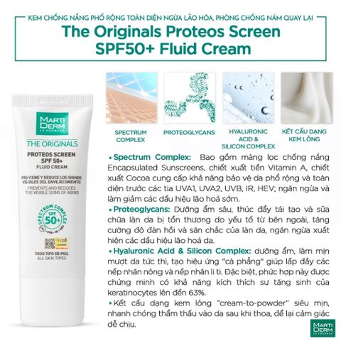 Kem Chống Nắng Marti Derm SPF50+ 50ml - Bảo Vệ Da Toàn Diện, Dưỡng Da, Chống Lão Hóa, Mịn Như Phủ Phấn, Dành Cho Mọi Loại Da