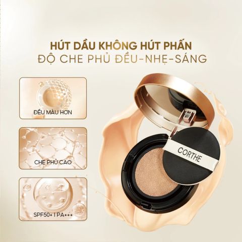 Phấn Nước Corthe Dermo Protection Revival Cushion Tone 21 Natural SPF50+ PA+++ - Che Phủ Mịn Lâu Trôi, Bảo Vệ Da Tự Nhiên