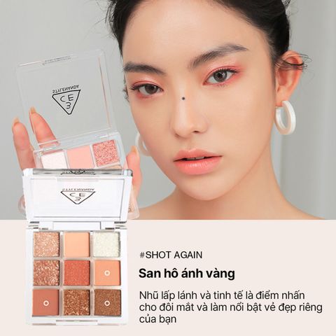 Bảng Phấn Mắt 3CE Multi Eye Color Palette 9 Màu Lâu Trôi - Phấn Mắt Tông Tự Nhiên, Bám Lâu, Mịn, Dễ Dàng Tán