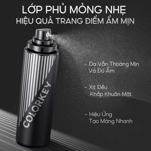 Xịt Khóa Nền Colorkey 100ml - Trang Điểm Lâu Trôi, Không Thấm Nước, Phun Sương Dịu Nhẹ, Phù Hợp Mọi Loại Da