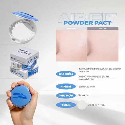 Phấn Phủ Nén Eglips About Tone Blur Powder Pact 9g - Che Phủ Tốt Siêu Mịn Da