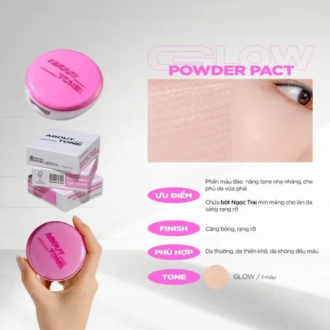 Phấn Phủ Nén Eglips About Tone Blur Powder Pact 9g - Che Phủ Tốt Siêu Mịn Da