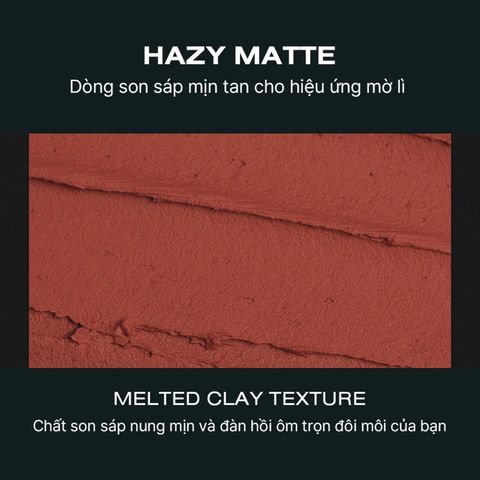 Son Sáp Lì 3CE Hazy Lip Clay 4g - Lì Mịn Như Sương, Thoải Mái và Lên Màu Chuẩn Đẹp, Phù Hợp Mọi Tone Da