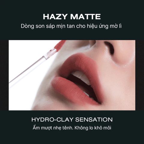 Son Sáp Lì 3CE Hazy Lip Clay 4g - Lì Mịn Như Sương, Thoải Mái và Lên Màu Chuẩn Đẹp, Phù Hợp Mọi Tone Da