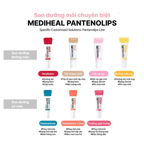 Son Dưỡng Môi Medi Labocare Panteno 10ml - Giảm Thâm, Dưỡng Ẩm, Bảo Vệ Môi Khô, Màu Hồng Phớt & Không Màu