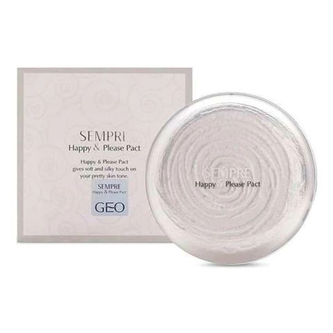 Phấn Phủ Geo Sempre Happy & Please Pact 22g - Kiềm Dầu, Dưỡng Ẩm, Lâu Trôi, Phấn Nén Cho Da Dầu & Hỗn Hợp, Hộp Sang Trọng