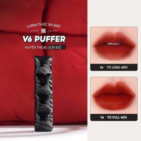 Son Kem Lì Merzy The First Velvet Tint #V6 Ruby Rouge 3.8g - Đỏ Ruby Quyến Rũ, Mịn Lì, Bám Màu Lâu Trôi, Trang Điểm Tuyệt Đẹp