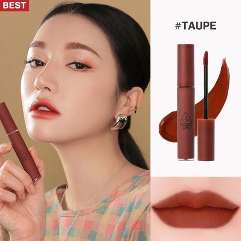 Son Kem Nhung Lì 3CE Mềm Mịn 4g - Chất Gel Water Tint Mờ Lì Tự Nhiên, Dưỡng Ẩm Môi, Hiệu Ứng Blur Mịn Màng, Phù Hợp Mọi Tông Da