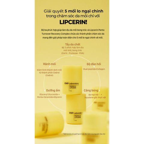 Son Dưỡng Môi CNP Propolis Lipcerin 15ml - Phục Hồi Khô Nứt, Giữ Ẩm 12 Giờ, Dưỡng Mềm Môi Từ Thiên Nhiên