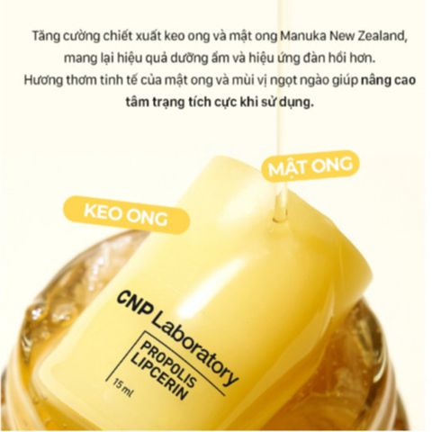 Son Dưỡng Môi CNP Propolis Lipcerin 15ml - Phục Hồi Khô Nứt, Giữ Ẩm 12 Giờ, Dưỡng Mềm Môi Từ Thiên Nhiên