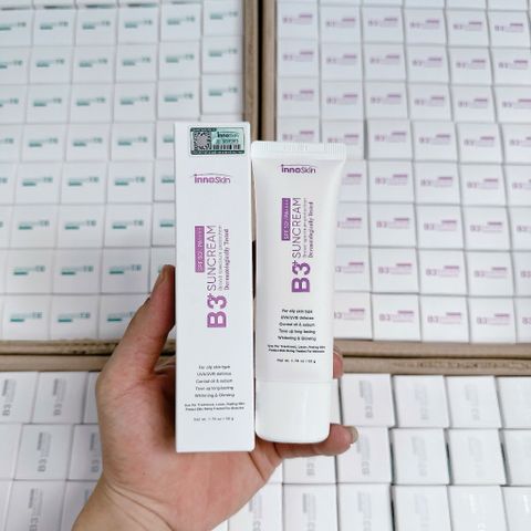 Kem Chống Nắng Innoskin B3+ Nano SPF50+ PA++++ 50ml - Nâng Tone Da, Kiềm Dầu, Chống Nắng Tối Ưu, Phù Hợp Da Dầu Hỗn Hợp