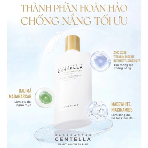 Kem Chống Nắng Skin1004 Madagascar Centella Air-Fit SPF50+ PA++++ - Kiềm dầu, Dưỡng ẩm, Che khuyết điểm cho da nhạy cảm 50ml