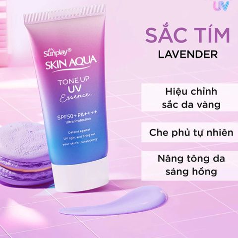 Kem Chống Nắng Nâng Tone Sunplay Skin Aqua Lavender SPF50+ PA++++ 50g - Giúp làm sáng da và bảo vệ tối ưu cho da nhạy cảm