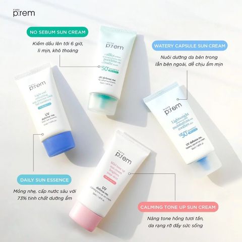 Kem Chống Nắng Make P:rem UV Sun Cream SPF50+ PA++++ 50ml - Dịu Nhẹ Da Nhạy Cảm, Kiềm Dầu Tốt, Bảo Vệ Tối Ưu