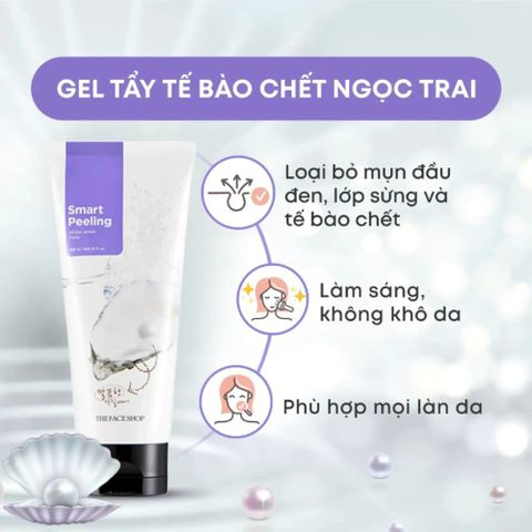 Tẩy Tế Bào Da Chết Ngọc Trai The Face Shop 120ml - Sạch Sâu, Làm Sáng Da, Không Kích Ứng, Phù Hợp Da Nhạy Cảm