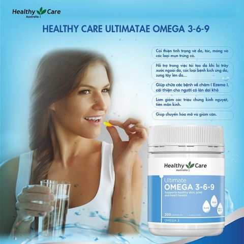 Viên Uống Bổ Sung Omega 3 6 9 Healthy Care Ultimate - Hỗ Trợ Tim Mạch,  Ổn Định Huyết Áp 200 Viên 388323