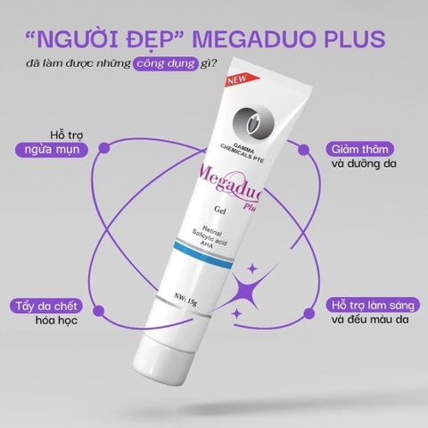 Gel Giảm Mụn Megaduo 15g - Hỗ Trợ Làm Dịu Mụn, Mờ Thâm, Ngừa Sẹo Hiệu Quả Cho Da Mụn, An Toàn Cho Phụ Nữ Mang Thai