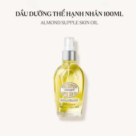 Dầu Dưỡng Thể Hạnh Nhân L'Occitane Almond Supple Skin Oil 100ml - Dưỡng Ẩm, Giúp Săn Chắc Da, Ngăn Ngừa Vết Rạn