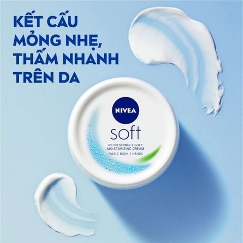 Kem Dưỡng Da Nivea Soft Crème 200ml – Cấp Ẩm và Làm Mịn Da, Dưỡng Ẩm Sâu, Phù Hợp Cho Mặt, Tay và Cơ Thể