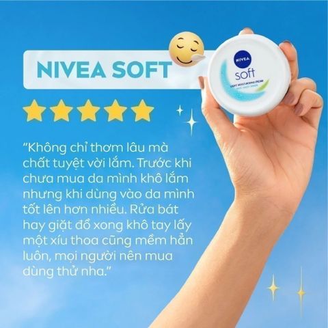 Kem Dưỡng Da Nivea Soft Crème 200ml – Cấp Ẩm và Làm Mịn Da, Dưỡng Ẩm Sâu, Phù Hợp Cho Mặt, Tay và Cơ Thể