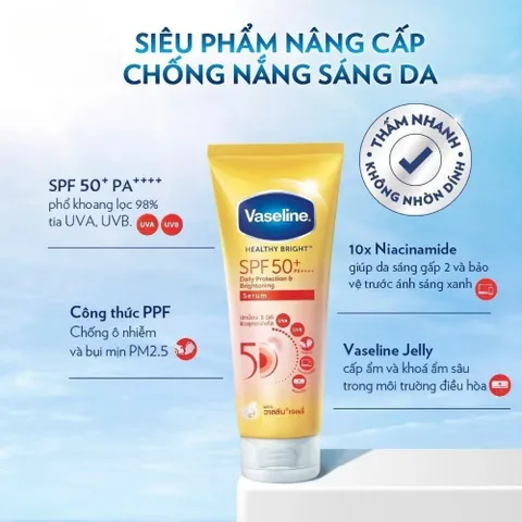 Sữa Dưỡng Thể Vaseline Healthy Bright Body Lotion 300ml - Dưỡng Ẩm, Làm Sáng, Phục Hồi Da 388350